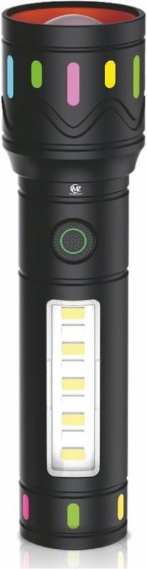 MZ Mini Metal Rechargeable 100W Super Bright Long Range Zoom Search LED Light 3 hrs Flood Lamp Emergency Light(Black)