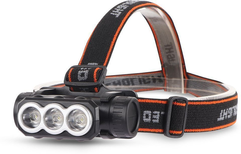 ECOSKY USB Rechargeable High Bright Head Torch Light For Camping 4 hrs Torch Emergency Light(Black)