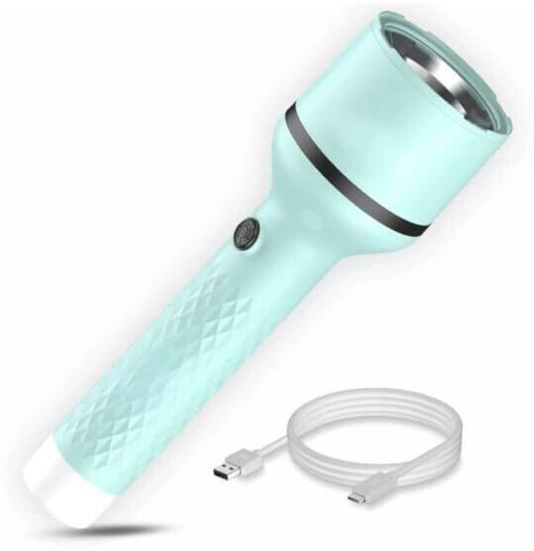 Oximus Rechargeable Torch Emergency Light With 4 Mode Light Type C Fast Charging 5 hrs Torch Emergency Light(Green)