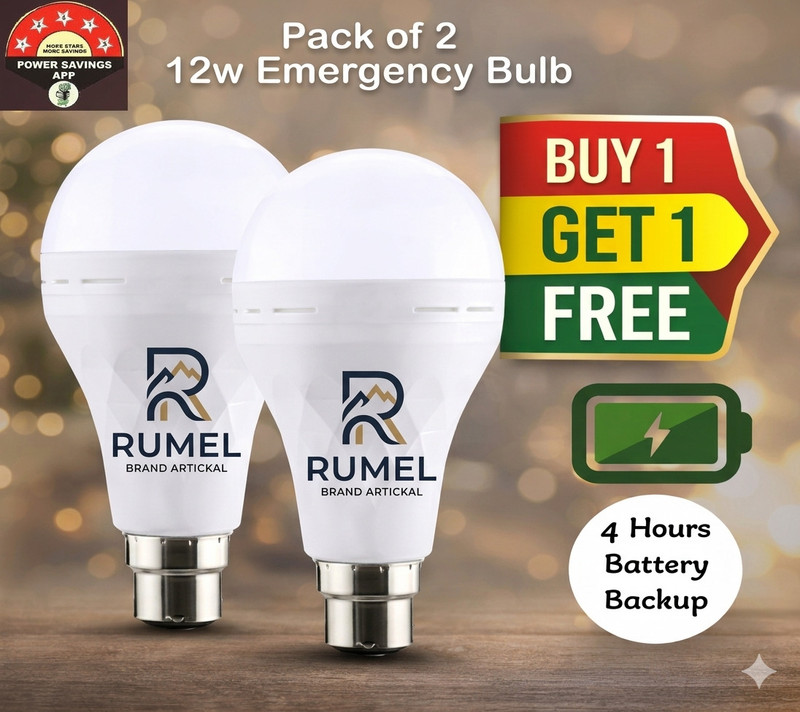 Wipro 15W Rechargeable LED (Pack of 1) with backup of upto 4 hrs Bulb Emergency Light(White)