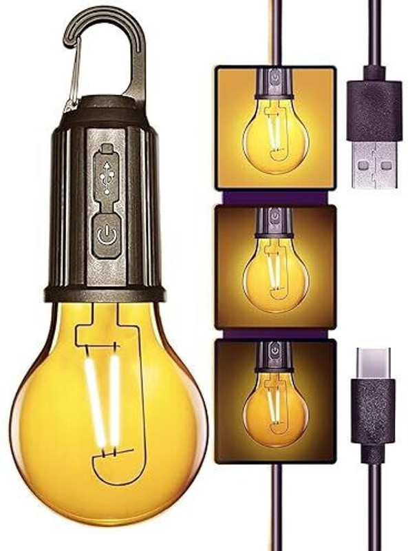 GELAI ENTERPRISE Rechargeable Camping Lights Waterproof LED Bulb Tent Lights with USB Cable 4 hrs Bulb Emergency Light(Multicolor)