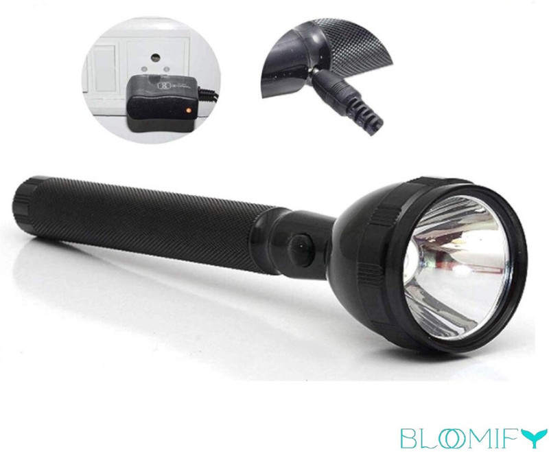 BloomiFy High Power 800M Dul Mood's LED Torch Flashlight 8 hrs Torch Emergency Light(Black)