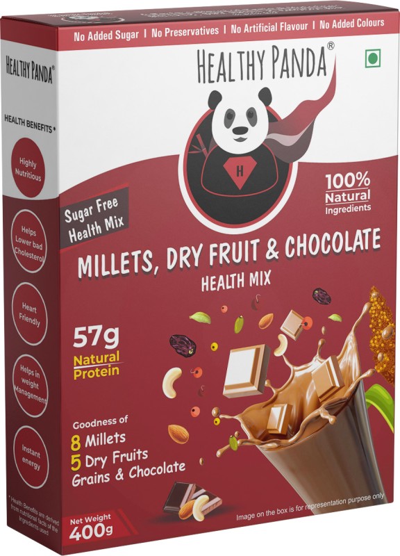 HEALTHY PANDA Choco Millet Health Mix 400G-Health drink for kids/Health drink for adults. Nutrition Drink(400 g, CHOCOLATE Flavored)