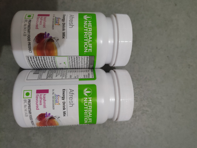 HERBALIFE Afresh Energy Drink kashmiri kahwa and peach Flavour Sports Drink(2x45 g, kashmiri kahwa and peach Flavored)