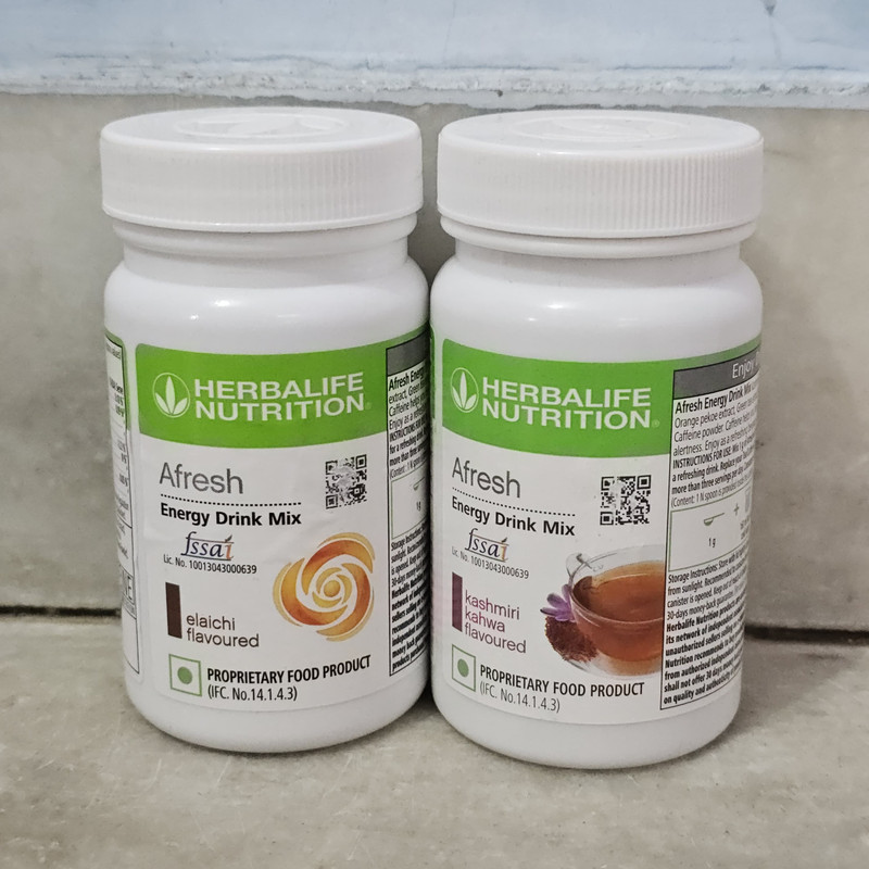 HERBALIFE Afresh Energy Drink Mix Combo ELAICHI + GINGER Nutrition Drink(2x50 g, ELAICHI, GINGER Flavored)