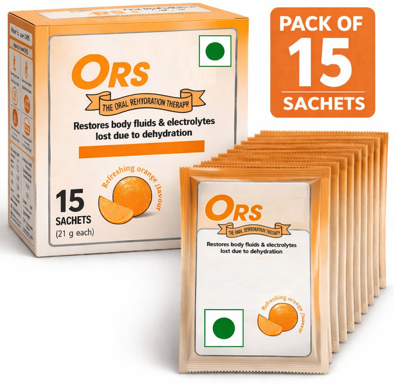 CountryLink O.R.S Orange Flavour Powder 21 g (Pack Of 15) Nutrition Drink(15x1 Sachets, Orange Flavored)