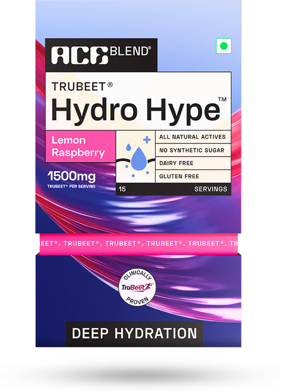 Ace Blend Hydro Hype (30 Sachets)| 100% Natural Beetroot Extract Multi Vitamin & Minerals Nutrition Drink(2x15 Sachets, Lemon Raspberry Flavored)