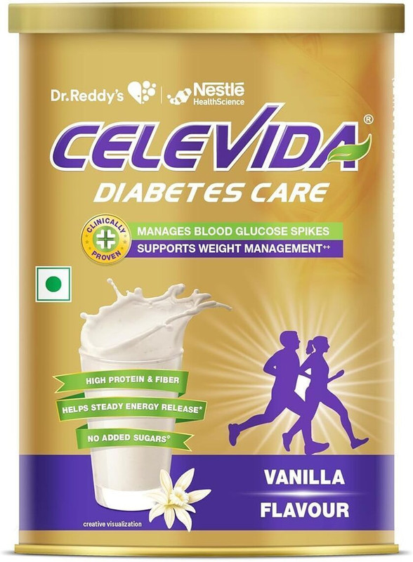 CELEVIDA Diabetes Management- Nutrition Health Drink, Vanilla Flavour Nutrition Drink(400 g, Vanilla Flavored)