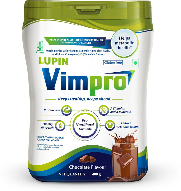 Vimpro Nutritional Protein Powder, Gluten Free, Pack of 1, 400g, Chocolate Nutrition Drink(400 g, Chocolate Flavored)
