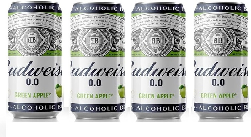 Budweiser Non Alcoholic Beer (Imported) 330ml(Pack of 5) Can (5 x 330 ml) Sports Drink(5x330 ml, Malt Flavored)