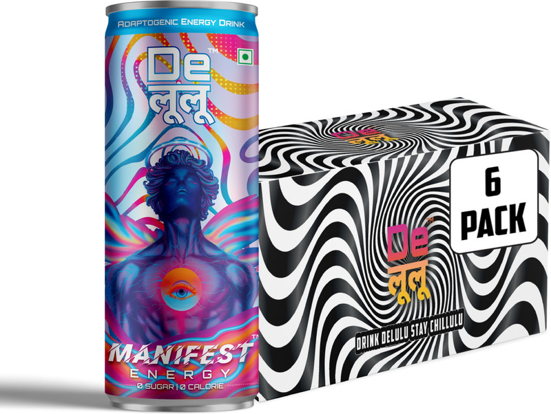 delulu Manifest Adaptogenic Energy Drink | Mint Mojito Beverage(Pack of 6) Energy Drink Energy Drink(6x0.25 L, Mint Mojito Flavored)