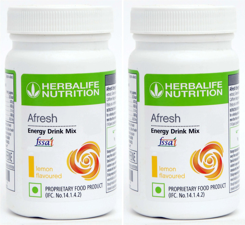 Herbal Nutrition Life Afresh Energy Drink Mix - Lemon Flavor Combo Pack Of 2 | Sports Drink(2x50 g, Lemon Flavored)