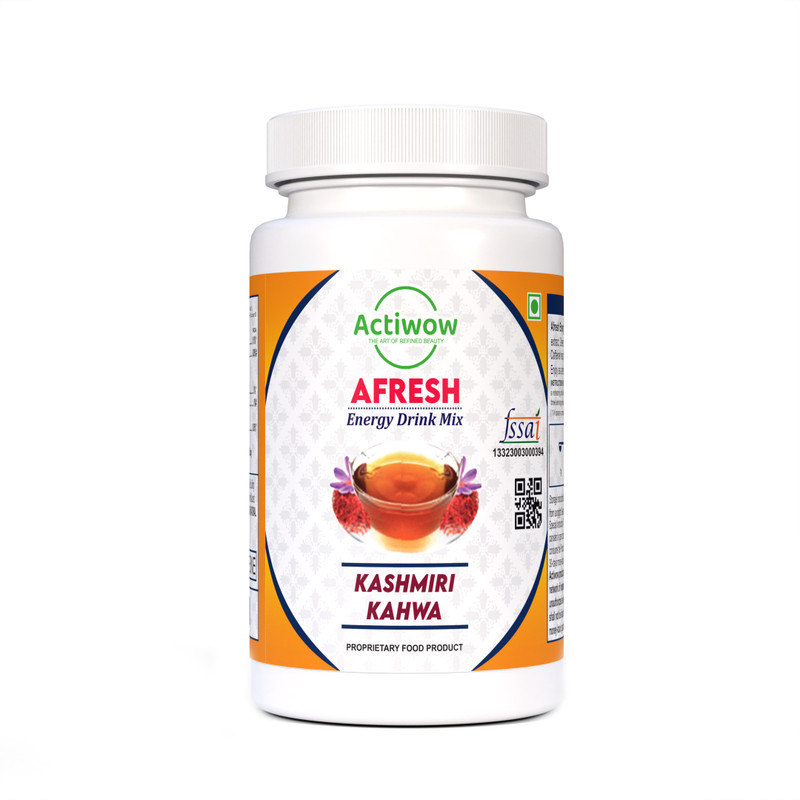 ACTIWOW AFRESH ENERGY DRINK MIX KASHMIRI KAHWA Nutrition Drink(50 g, Kashmiri Kahwa Flavored)
