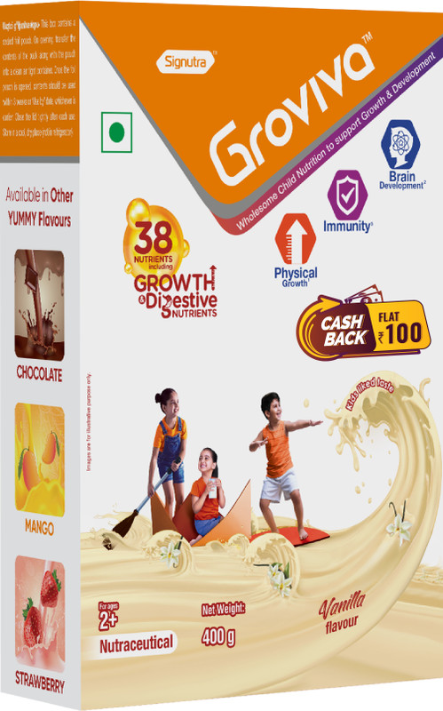 groviva Wholesome Child Nutrition for Growth & Development Nutrition Drink(400 g, Vanilla Flavored)