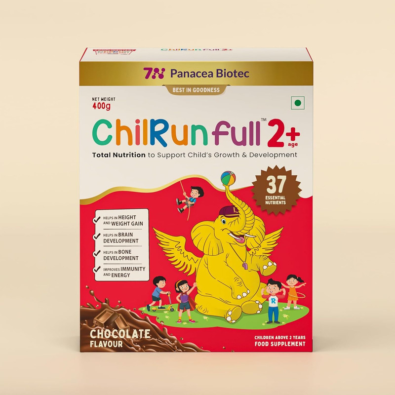 ChilRun full 2+ Nutrition for Children 2 Years & Above 37-Essential Nutrients, Energy Booster Nutrition Drink(400 g, Chocolate Flavored)