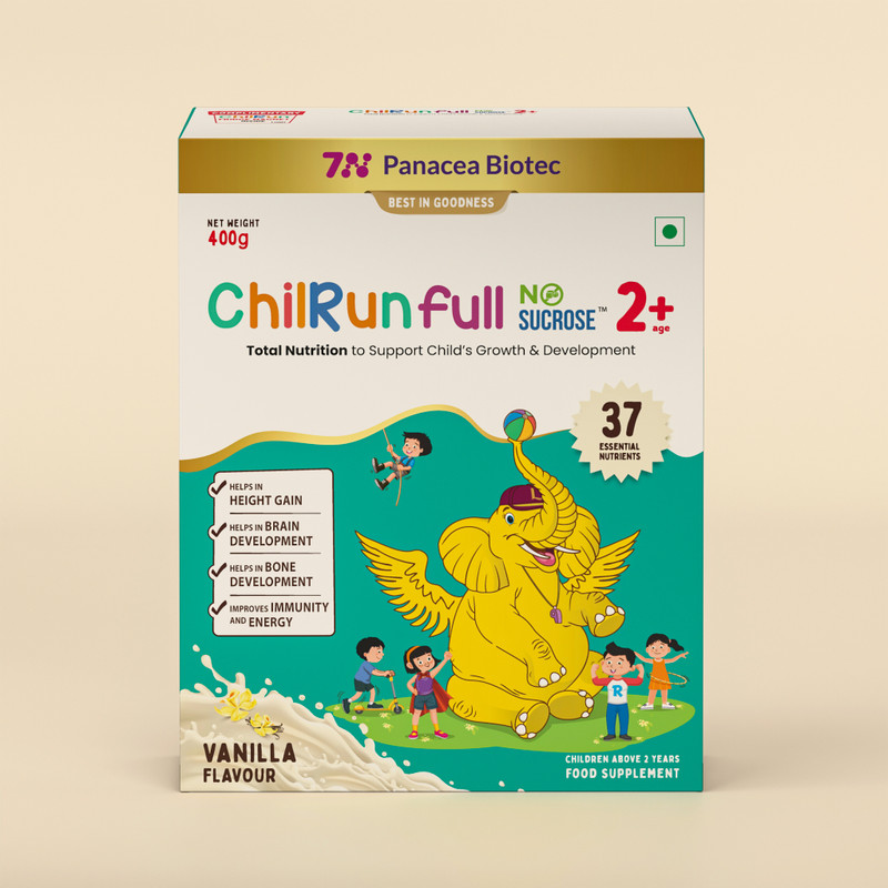ChilRun No Sucrose 2+, Total Nutrition Box Nutrition Drink(400 g, Vanilla Flavored)