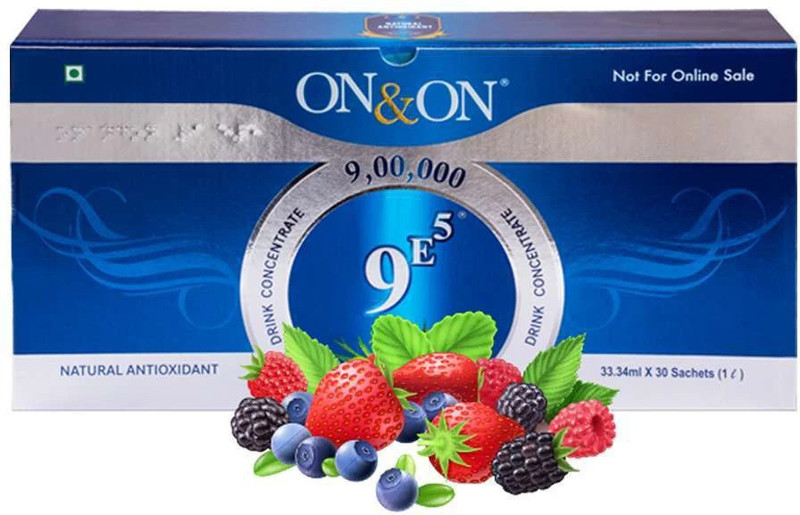 on and on 9E5 Premium mix Juice - 30 Sachets Nutrition Drink(1 L, Mix Fruit Flavored)
