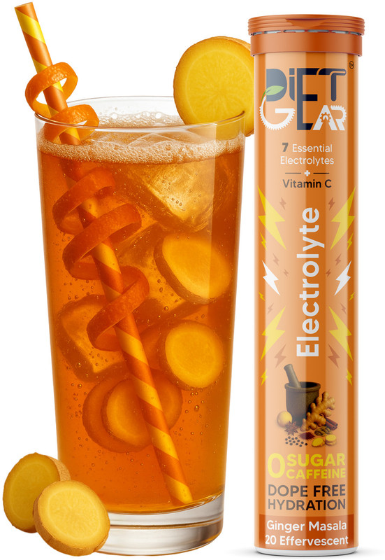 DIET GEAR Electrolytes Effervescent, Zero Sugar, Zero Caffeine, Pre & Post Workout Energy Hydration Drink(20 Tablets, Cola Flavored)