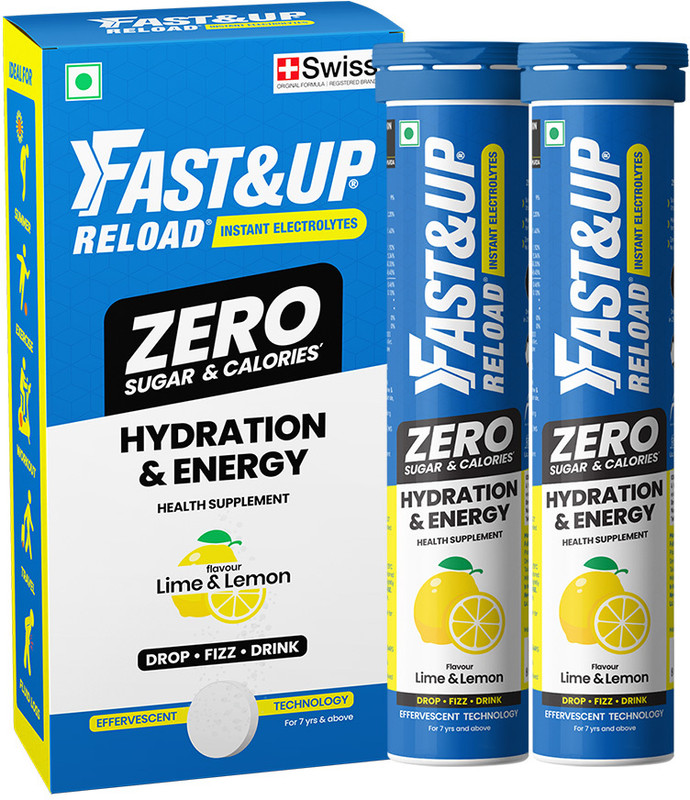 FAST&UP Reload Zero Sugar Energy drink, 5 Essential Electrolytes & Vitamins Hydration Drink(2x20 Tablets, Ice Currant Flavored)