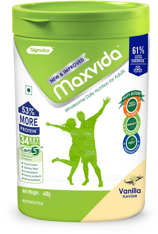 Signutra MaxvidaTM Balanced Nutrition Supplement for Adults (Vanilla, 400 gm)(400 g)