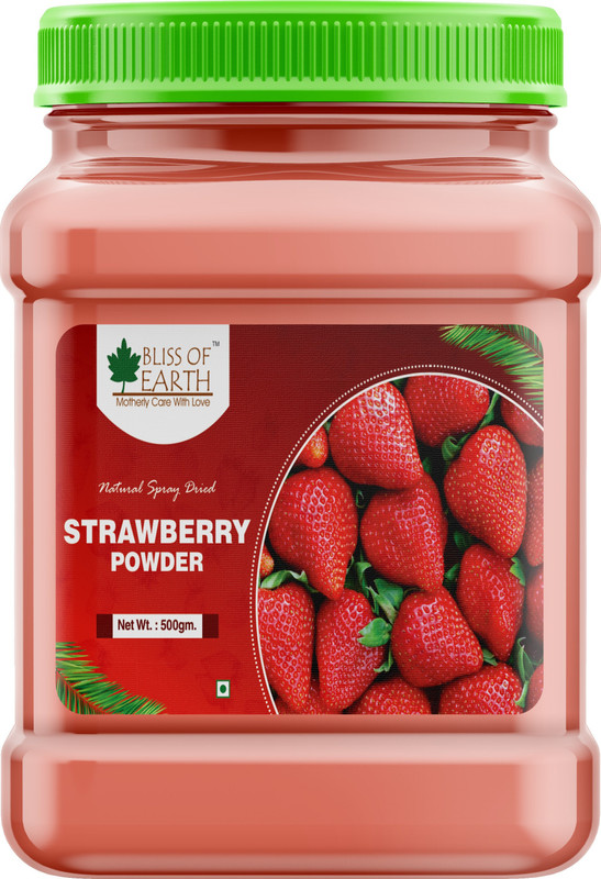 Bliss of Earth Strawberry Powder Spray Dried Great for Smoothie, Ice cream, Baking, Nutrition Drink(500 g, Strawberry Powder Flavored)