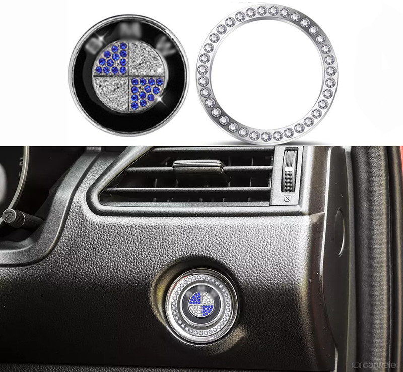 brainle Diamond Ring Car Start Stop Button Cover for Car Accessories Interior Decoration Engine Start/Stop Button