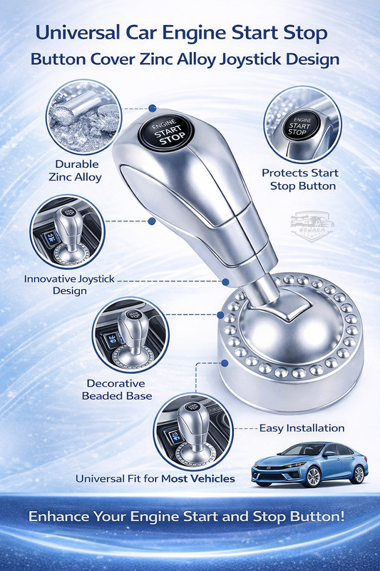 GONAMA Anti Car Engine Start Stop Button Cover Zinc Joystick Design Push Start Button Engine Start/Stop Button