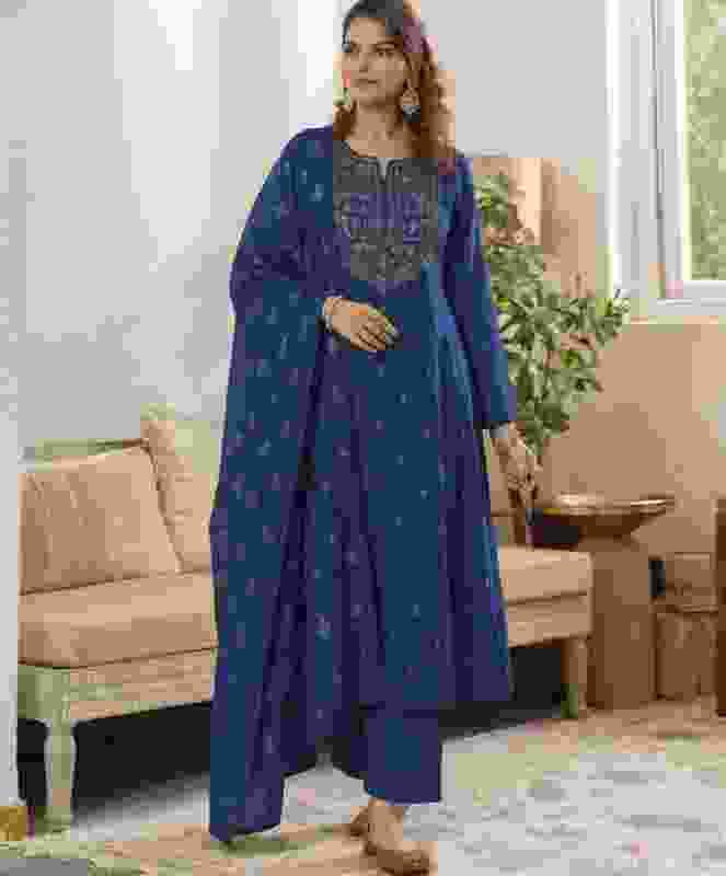 KALINI Women Kurti Pant Dupatta Set