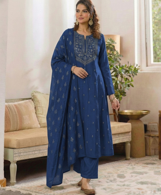KALINI Women Kurti Pant Dupatta Set