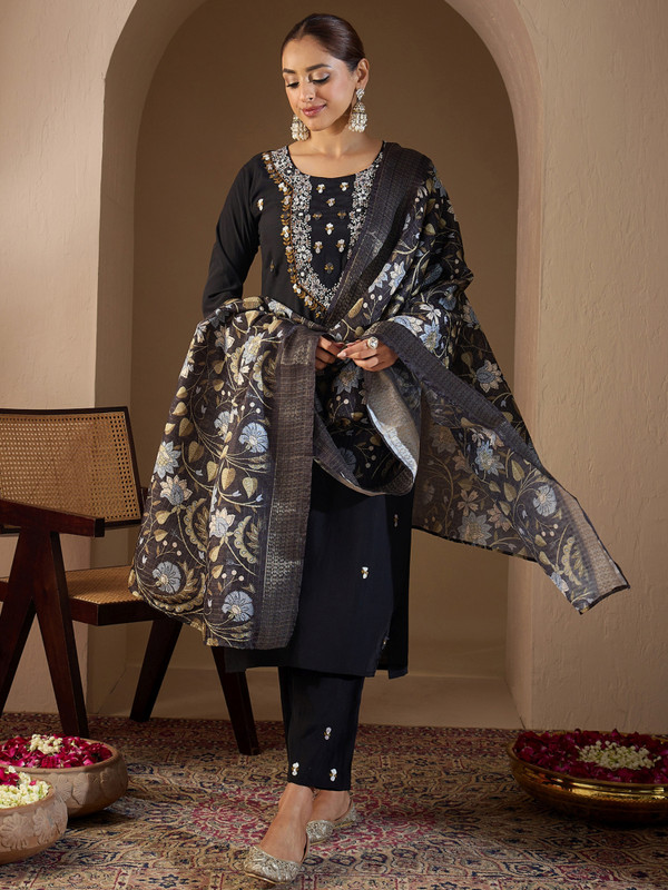 Indo Era Women Kurta Pant Dupatta Set