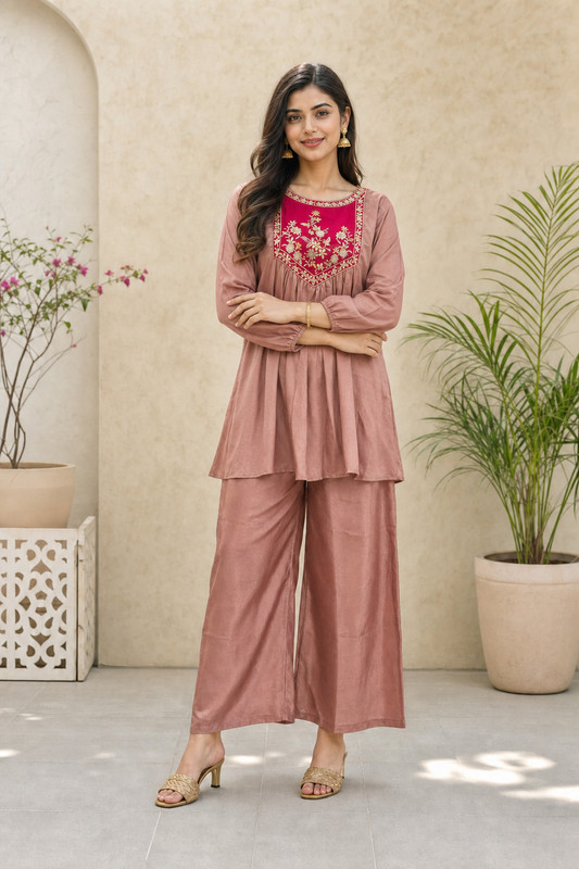 KROLIANT Women Kurti Palazzo Set