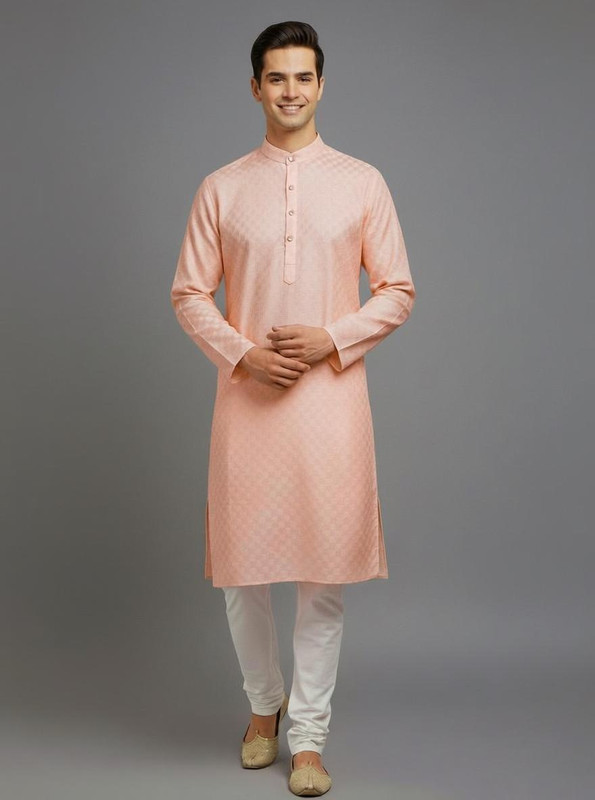 Tibra Collection Men Solid Straight Kurta(Beige)