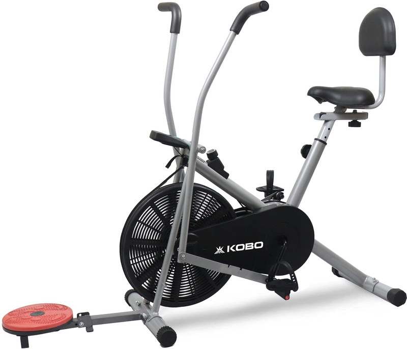 KOBO Air Delux Cycle With Twister Upright Stationary Exercise Bike(Silver)
