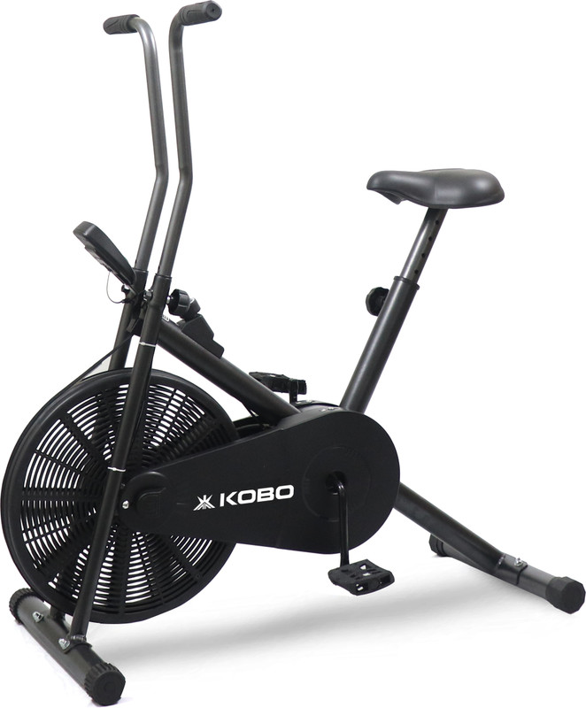 KOBO Air Bike Exercise Cycle For Home 120 Kg User Weight | Exercise Bike For Home Gym Dual-Action Stationary Exercise Bike(Black)