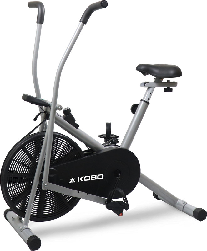 KOBO Air Bike Exercise Cycle For Home 120 Kg User Weight | Exercise Bike For Home Gym Dual-Action Stationary Exercise Bike(Black)