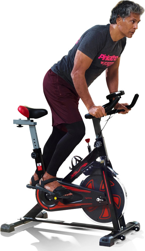 Lifelong LLSBB50 Fit Pro Spin Fitness Upright Stationary Exercise Bike(Black)