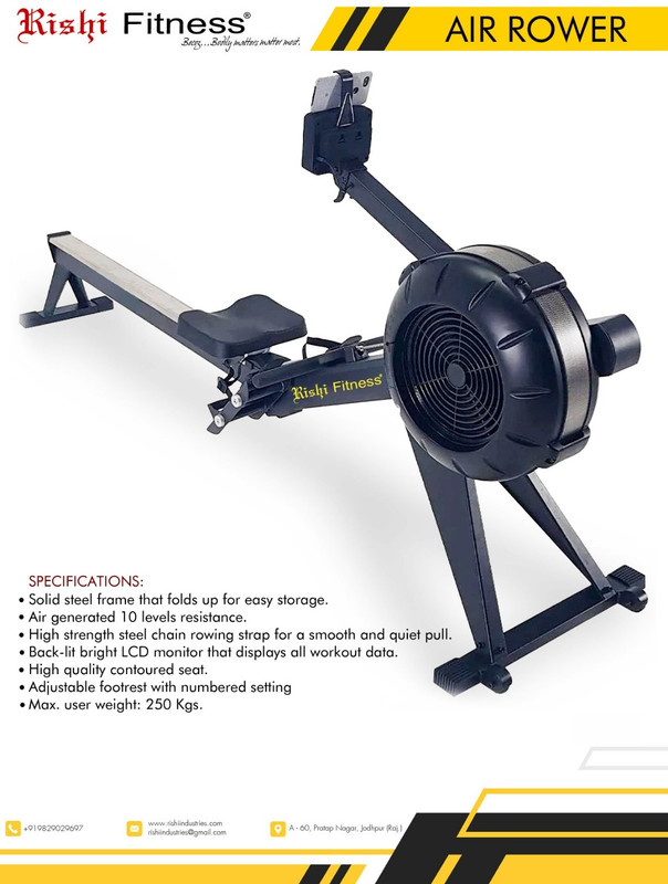 Rishi Fitness AIR ROWER Indoor Cycles Exercise Bike(Black)