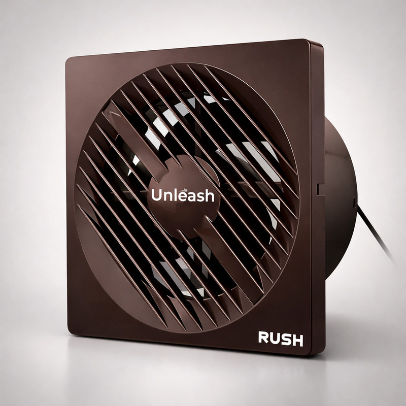 unleash Rush 8 inch BLDC Exhaust Fan Kitchen, 200 MM BLDC Kitchen Bathroom Exhaust Fan 200 mm Exhaust Fan(Brown)