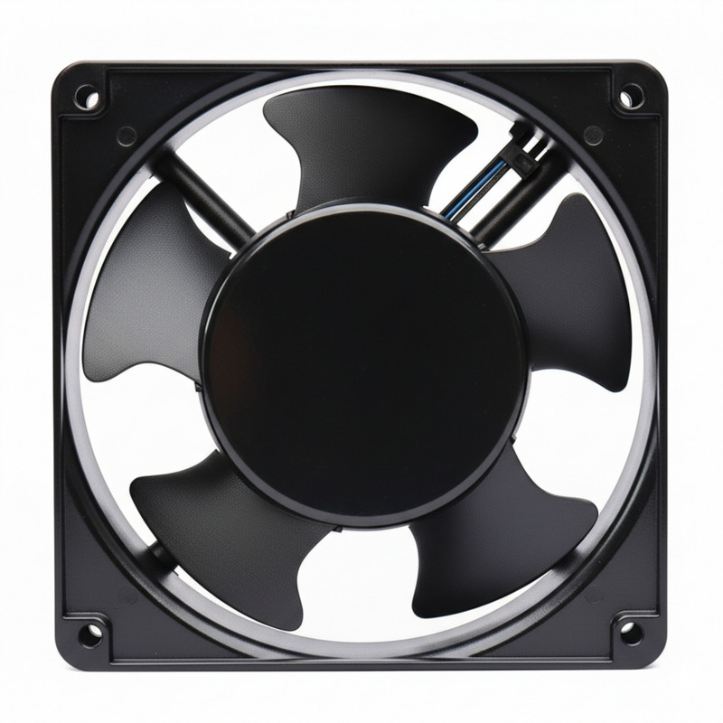 EXCELLION Axial Cooling Fan 4.75 Inch 220V AC Metal High Speed Silent Airflow Electronics 120 mm Exhaust Fan(Black)