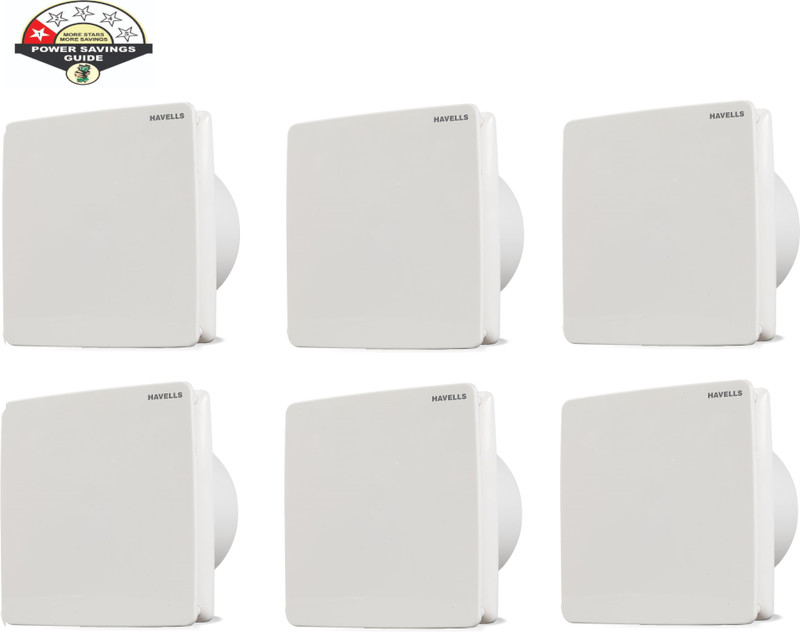 HAVELLS Ventil Air ZX ( Pack of 6 ) Rust Proof Body & Dust Protection Shutters 150 mm Exhaust Fan(White)