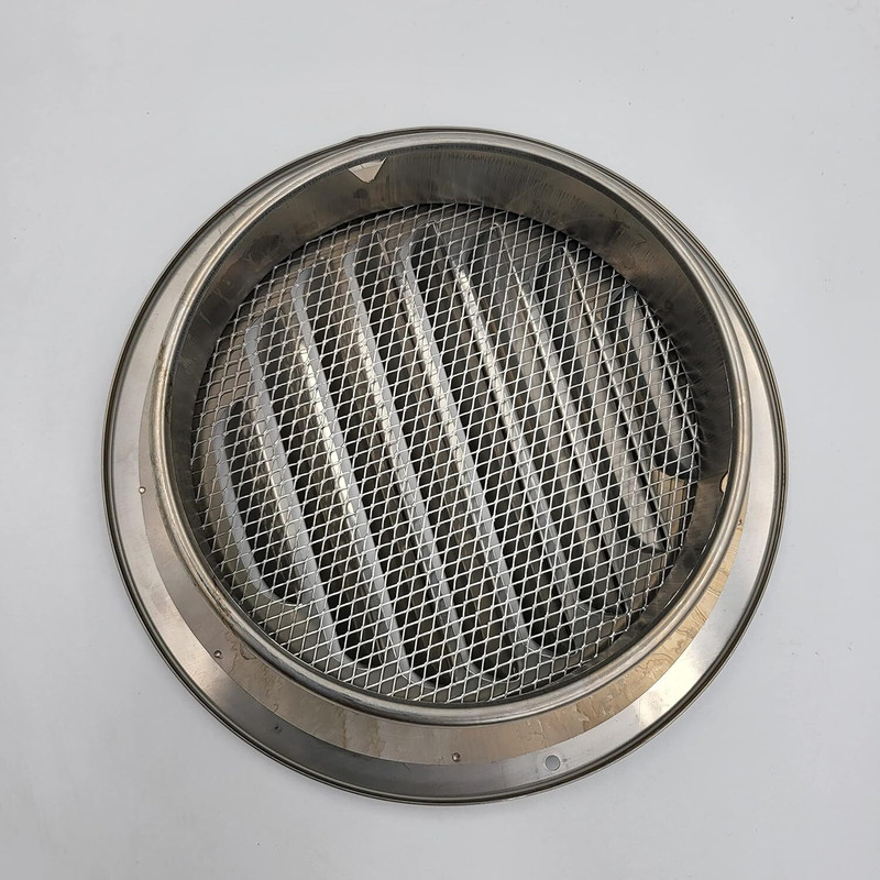 ASTBERG OUTER STEEL PIPE VENT GRILL WITH MESH SS304 100MM 4" 100 mm Exhaust Fan(WHITE)