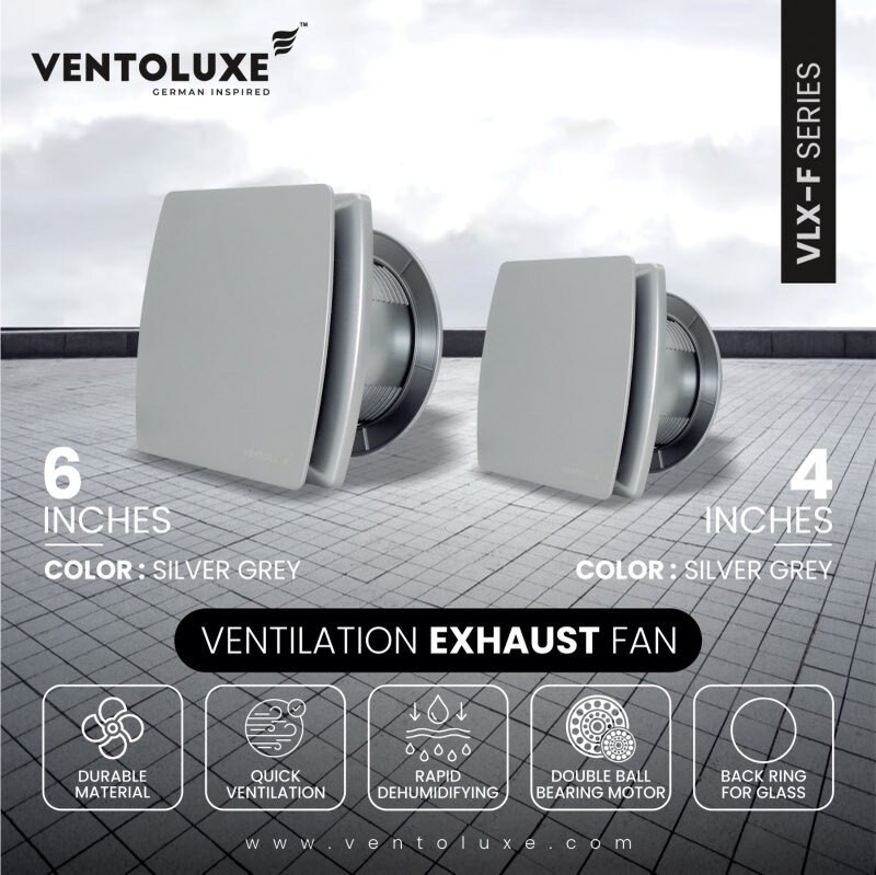 ventoluxe VLX-F-04 SG 98 mm Exhaust Fan(SILVER GREY)
