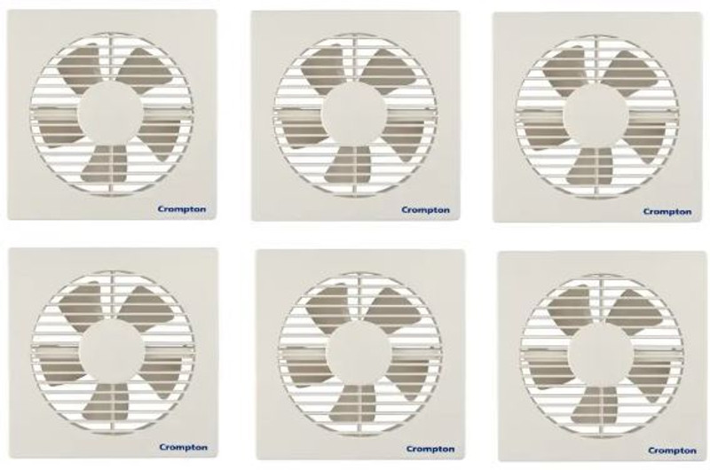Crompton Axial Air High-Speed Pack of 6, 150 mm Exhaust Fan(White)