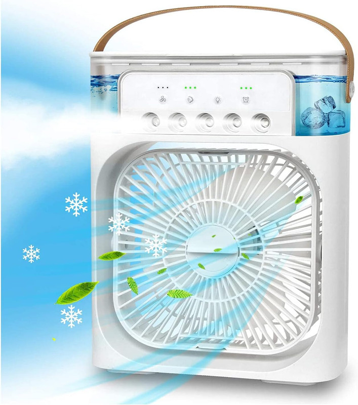 Calpix Portable Mini Air Cooler Fan 3 Speed Misting Humidifier for Home Office Portable Mini Air Cooler Fan 3 Speed Misting Humidifier for Home Office USB Air Cooler, USB Fan(White)
