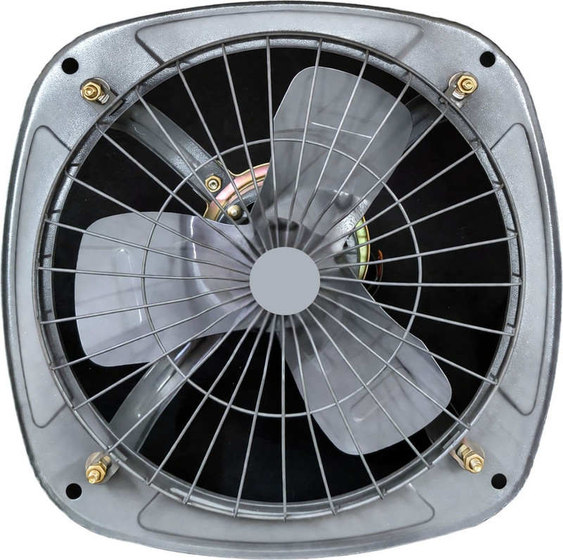 RUSHKO Ventilax-DF (SunFlow) 12 Inch Exhaust Fan | High Speed, Metal Body, Low Noise | 225 mm Exhaust Fan(Grey)