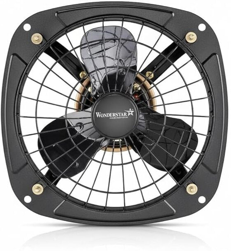 Wonder Star 9 Inch Exhaust Fan 12 Inch Frame 2400 RPM Copper Motor 230 mm Exhaust Fan(Black)