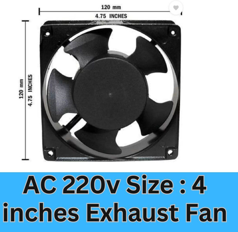 TechSupreme AC 220v Size 4.75 inches 120X120X38 ac fan Axial Cooling Blower Exhaust Fan A3 110 mm Exhaust Fan(BLACK)