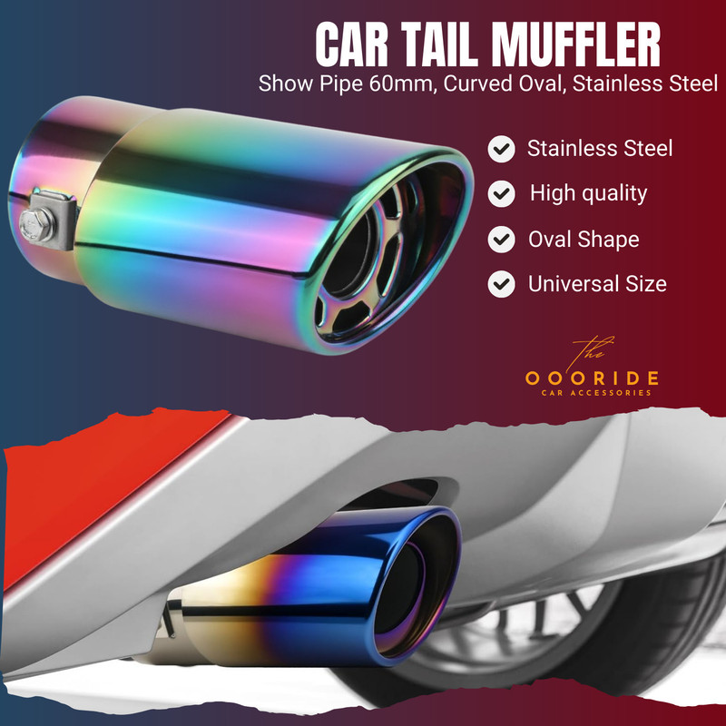 OOORIDE Universal Car Exhaust Muffler Tip | Stainless Steel |Oval Exhaust Exhaust Muffler Tip