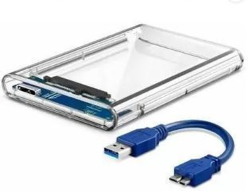 TECHGEAR 2.5'' External Hard Drive Enclosure, USB 3.0 to SATA III Tool-Free Clear Combo Set(Transparent)