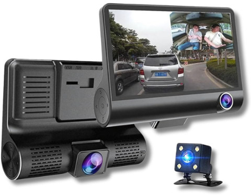 DRUMSTONE T655 3-Camera DVR – High-Performance Dashcam System with Triple Camera Coverage External DVD Writer(Multicolor)